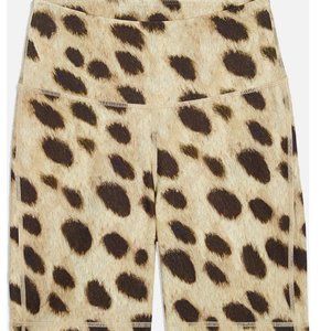 Womens High Waist Animal Print Bike Shorts